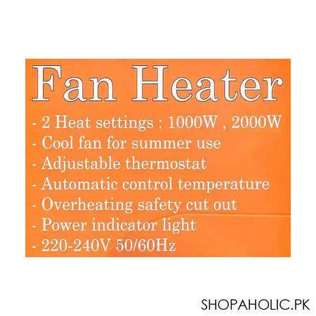 Sayona Fan Heater, 2000W, SFH-7057 - Image 3