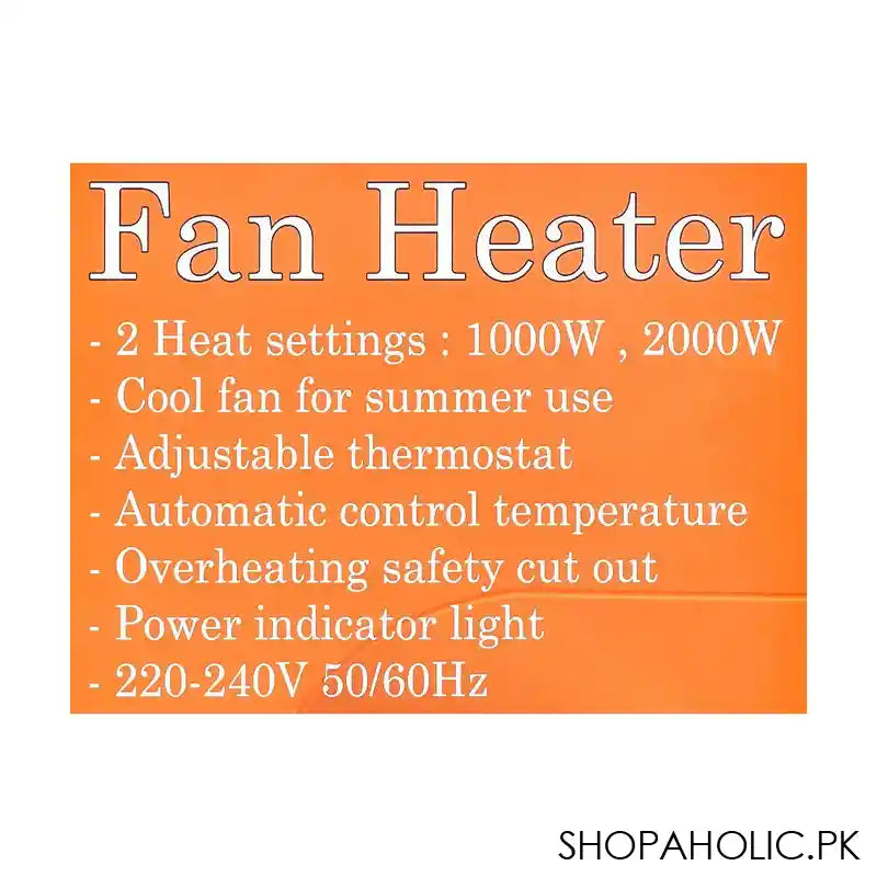 Sayona Fan Heater, 2000W, SFH-7057 - Image 3