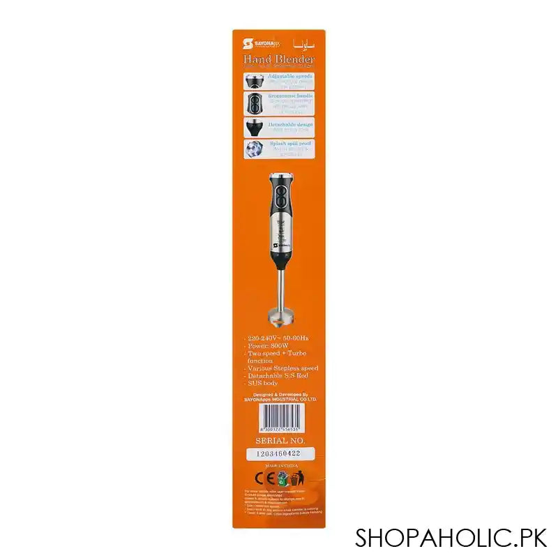 Sayona Hand Blender, 800W, SB-4559 - Image 5