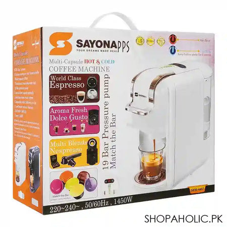 Sayona Multi Capsule 19 Bar Pressure Pump, 1450W, SEM-4487 - Image 2