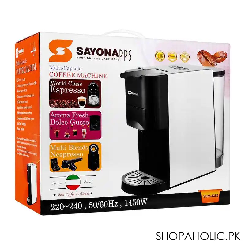 Sayona Multi-Capsule Coffee Machine, SEM-4385 - Image 4