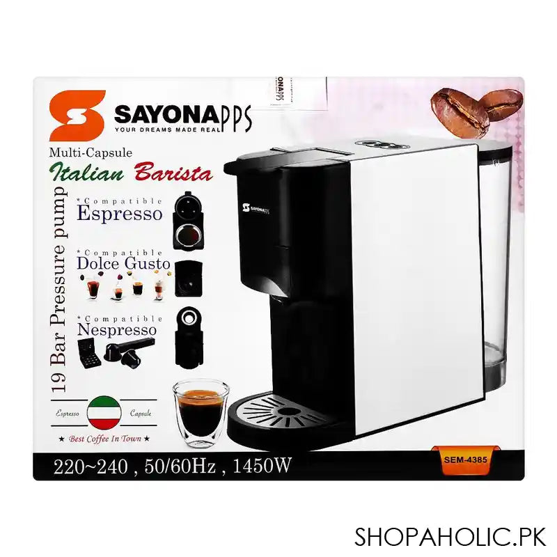 Sayona Multi-Capsule Coffee Machine, SEM-4385 - Image 5