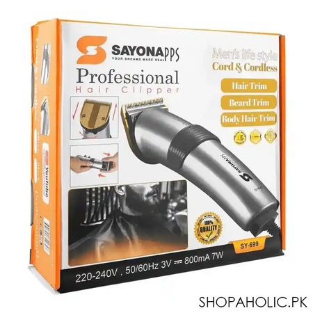 sayona professional hair clipper, 800mah, sy 699 main image
