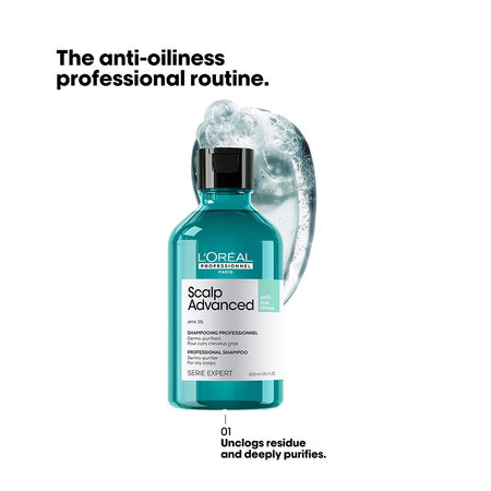 L'Oreal Professionnel Serie Expert Scalp Advanced Shampoo 300 ML - For Oily Scalp With AHA Formula - Image 6