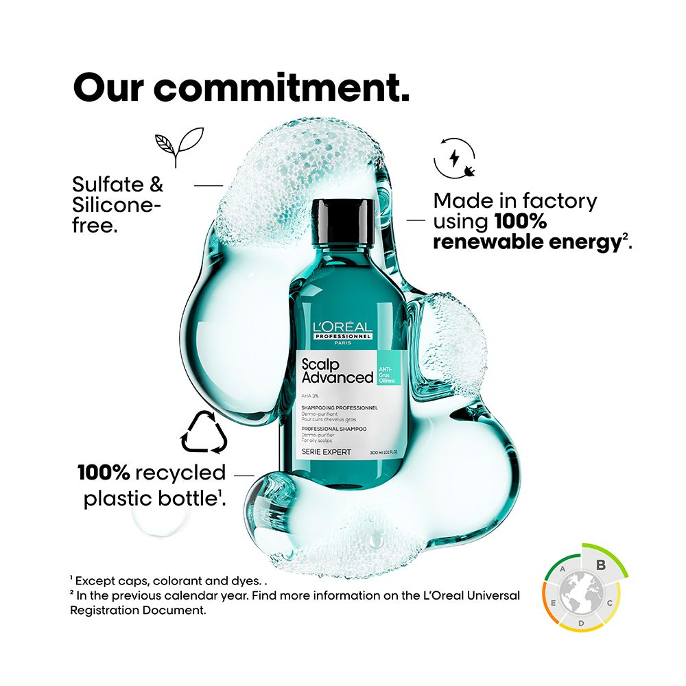 L'Oreal Professionnel Serie Expert Scalp Advanced Shampoo 300 ML - For Oily Scalp With AHA Formula - Image 9