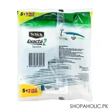 schick exacta 2 sensitive vitamin e disposable razor, 5+2 pack image3