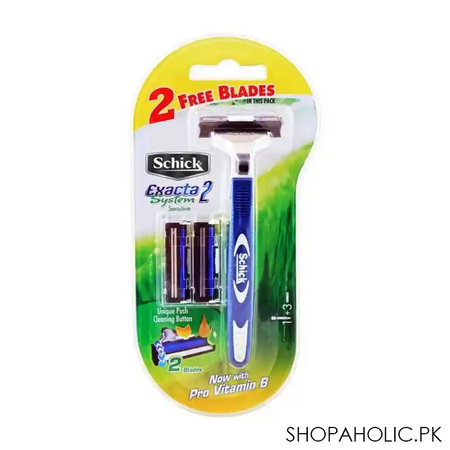 schick exacta 2 system razor + 2 cartridges, sensitive main image