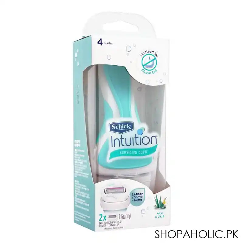Schick Intuition Sensitive Care Razor, 1 Razor + Travel Cap - Image 4