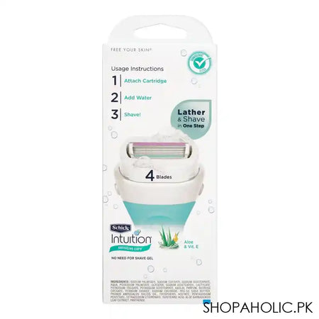 Schick Intuition Sensitive Care Razor, 1 Razor + Travel Cap - Image 2