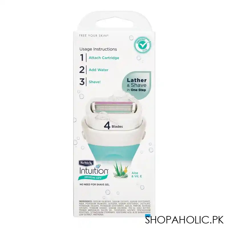 Schick Intuition Sensitive Care Razor, 1 Razor + Travel Cap - Image 2