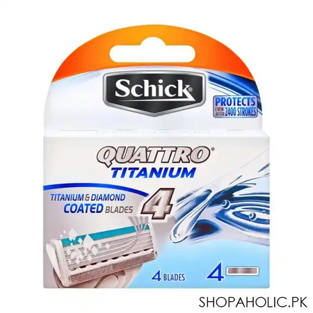 schick titanium quattro 4 cartridges, 4 pack main image