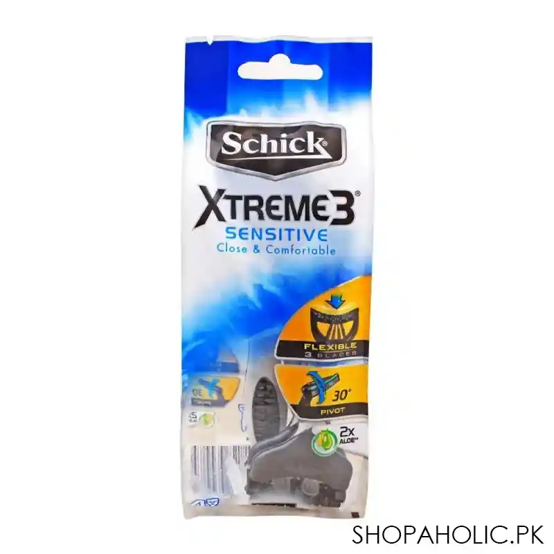 schick xtreme 3 sensitive close & comfortable disposable razor, 4 count image2