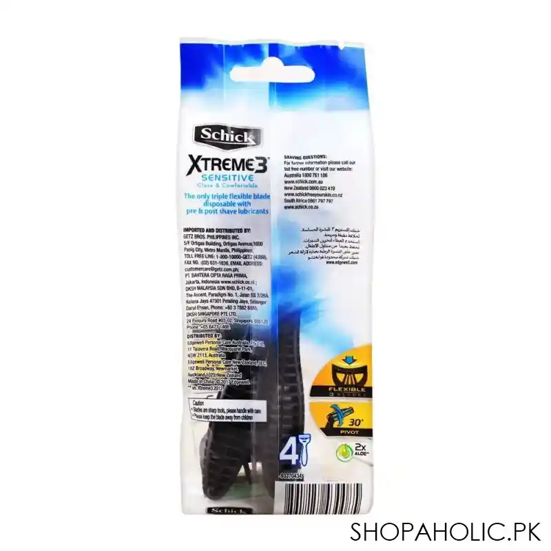 schick xtreme 3 sensitive close & comfortable disposable razor, 4 count image3