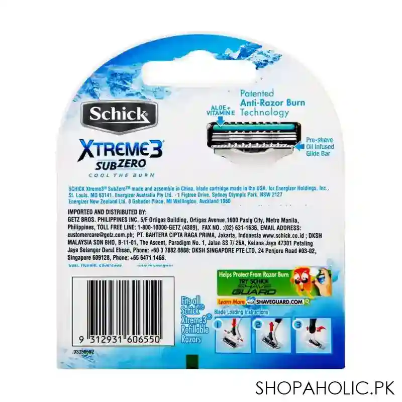 schick xtreme 3 sub zero cool the burn cartridges, 4 pack image2