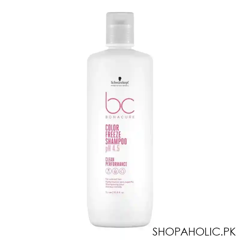 schwarzkopf bc bonacure color freeze ph 4.5 colored hair shampoo, for colored hair, 1 liter main image