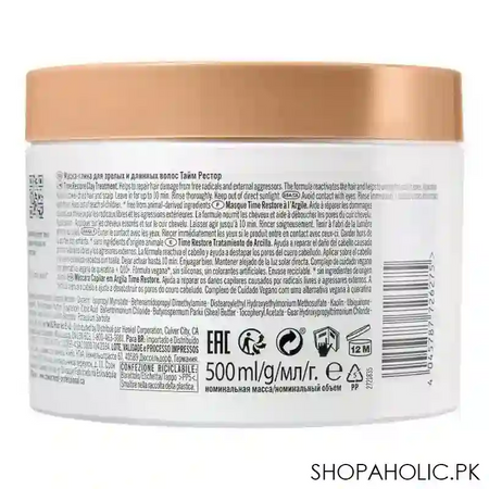 schwarzkopf bc bonacure q10+time restore clay treatment masque, for mature & fragile hair, 500ml image2
