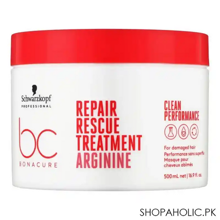 schwarzkopf bc bonacure repair rescue arginine treatment masque, for damaged hair, 500ml main image