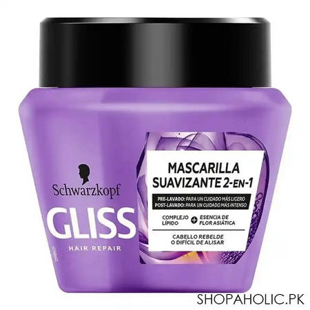 schwarzkopf gliss hair repair liso asiatico 2 in 1 smoothing hair mask, 300ml main image