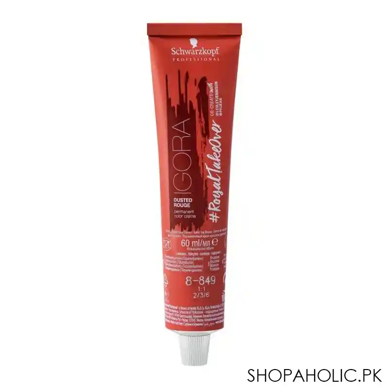 schwarzkopf igora dusted rouge hair colour, 8 849 light blonde red beige violet main image