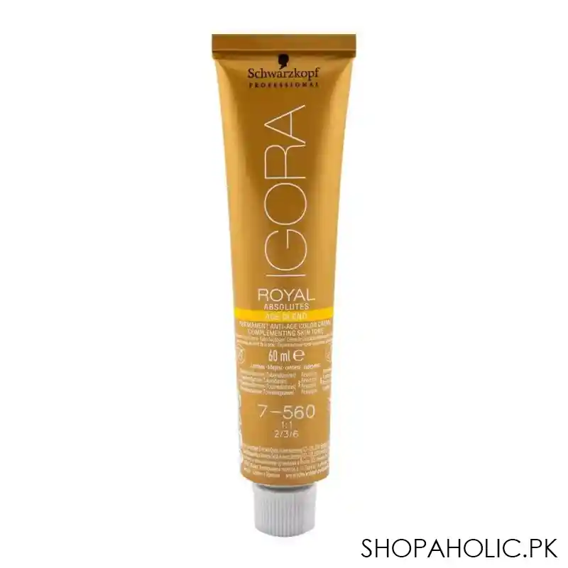 schwarzkopf igora royal absolutes age blend hair color 7 560 medium blonde gold chocolate main image