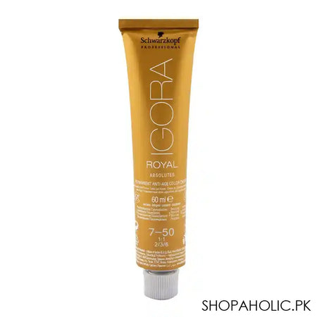 Schwarzkopf Igora Royal Absolutes Hair Color 7-50 Medium Blonde Gold Natural - Main Image
