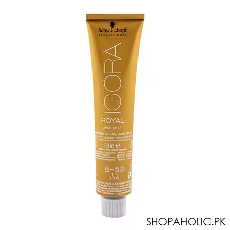 Schwarzkopf Igora Royal Absolutes Hair Color 8-50 Light Blonde Gold Natural - Image 2
