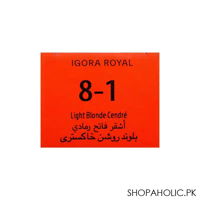 Schwarzkopf Igora Royal Hair Color 8-1 Light Blonde Cendre - Image 4