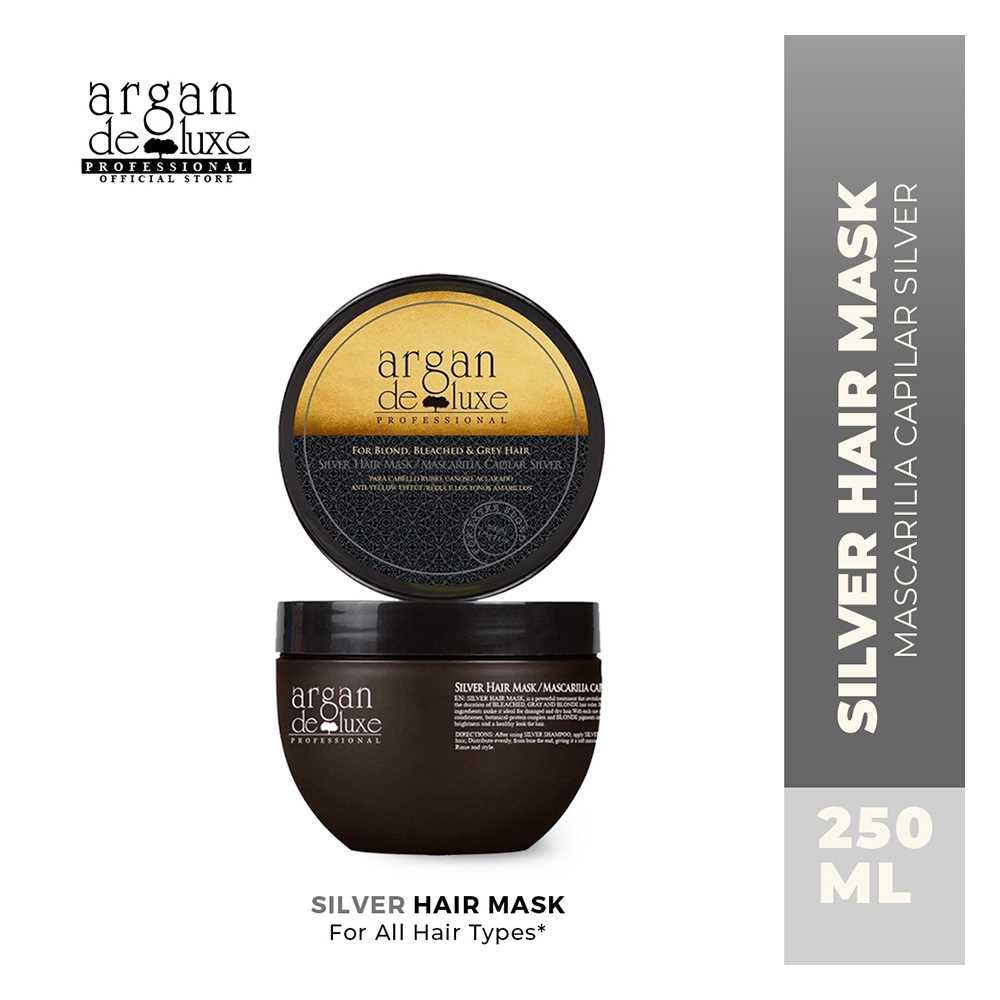 Argan De Luxe Silver Hair Mask, For Blonde/Bleached & Grey Hair, 250ml - Main Image