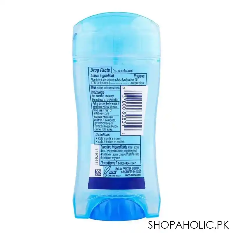 secret out last sweat & odor ph balancing minerals unscented 48h clear gel deodorant, for women, 73g image2
