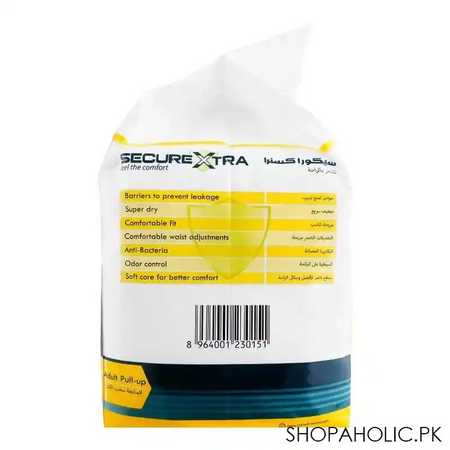secure xtra adult pull up 35 47 inches, large, 10 pack image2
