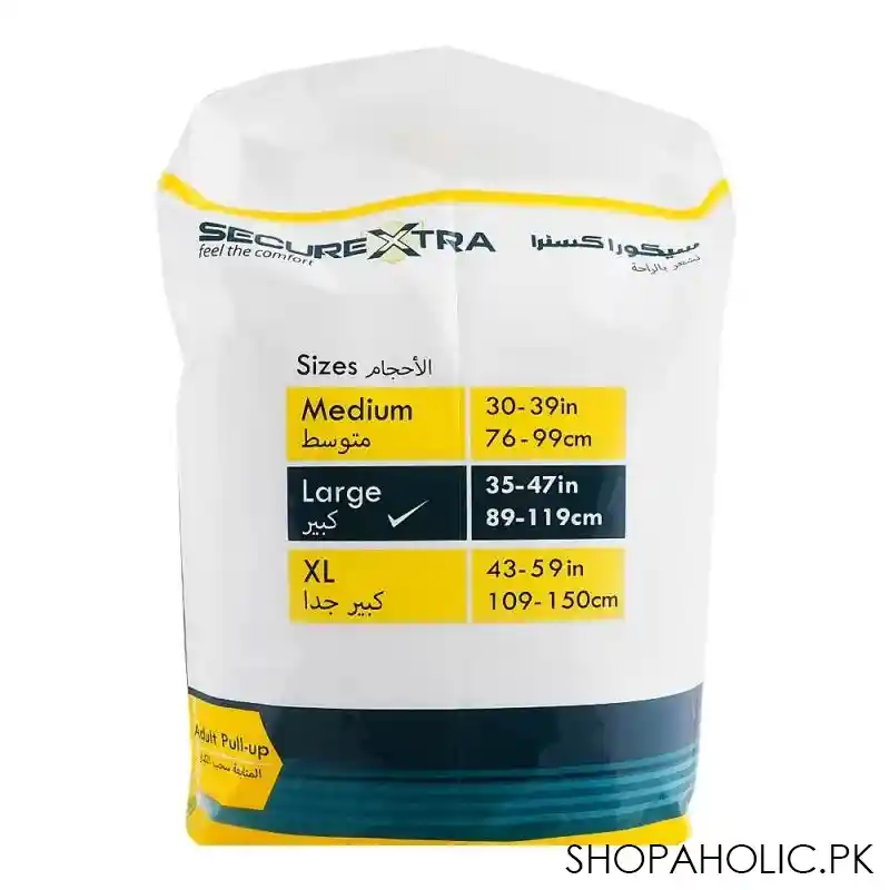 secure xtra adult pull up 35 47 inches, large, 10 pack image3