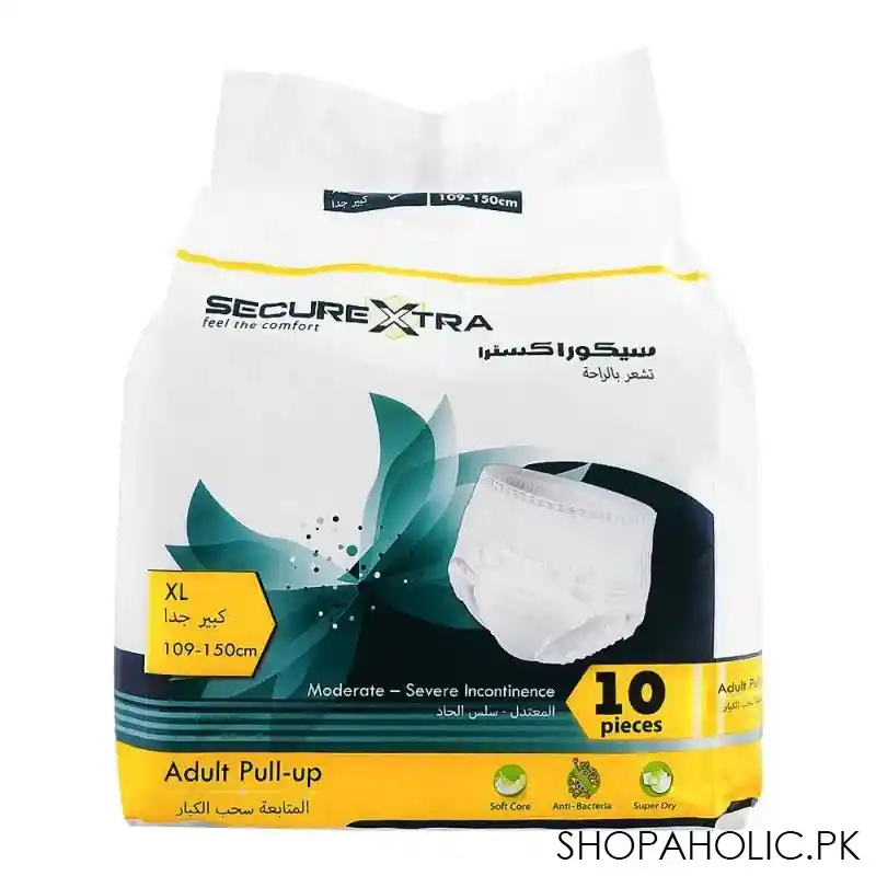 secure xtra adult pull up 43 59 inches, xlarge, 10 pack main image