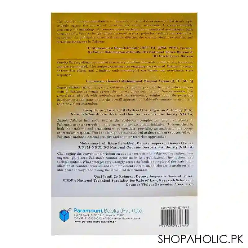 Securing Pakistan Making Sense Of The Fundamental Of Counter-Terrorism, Book By Muhammad Yakki & Tughral Yamin - Image 2