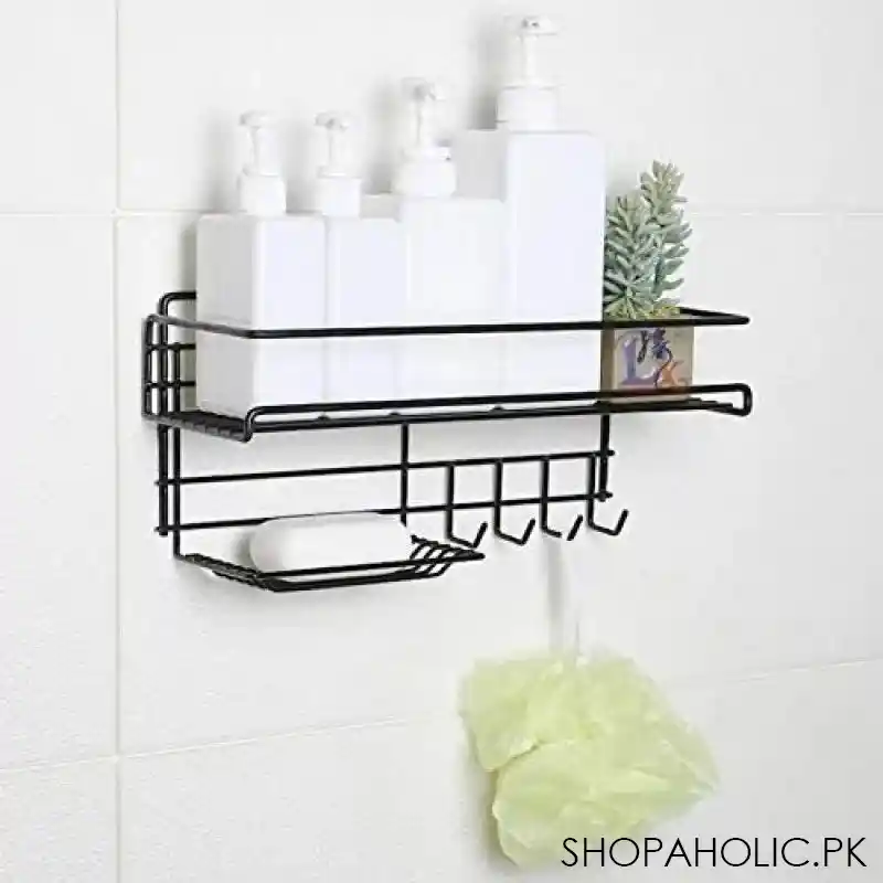 self adhesive caddy shelf with hook main image