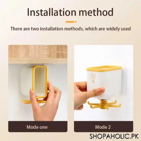 self adhesive wall storage box organizer with 360 degree rotating 6 hooks image10