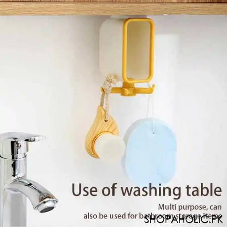 self adhesive wall storage box organizer with 360 degree rotating 6 hooks image8