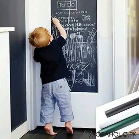 self adhesive waterproof wall sticker erasable board for kids with chalk image6