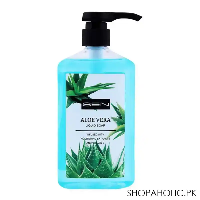 sen aloe vera liquid soap, nourishing extracts & vitamin e, 600ml main image