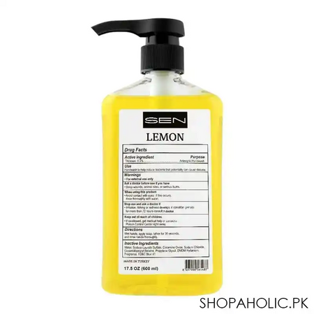 sen lemon liquid soap, with vitamin e, 600ml image2