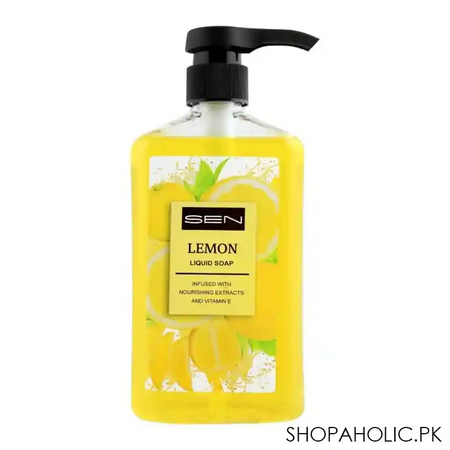 sen lemon liquid soap, with vitamin e, 600ml main image