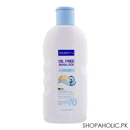 sen oil free spf 70 sunblock, 200ml main image
