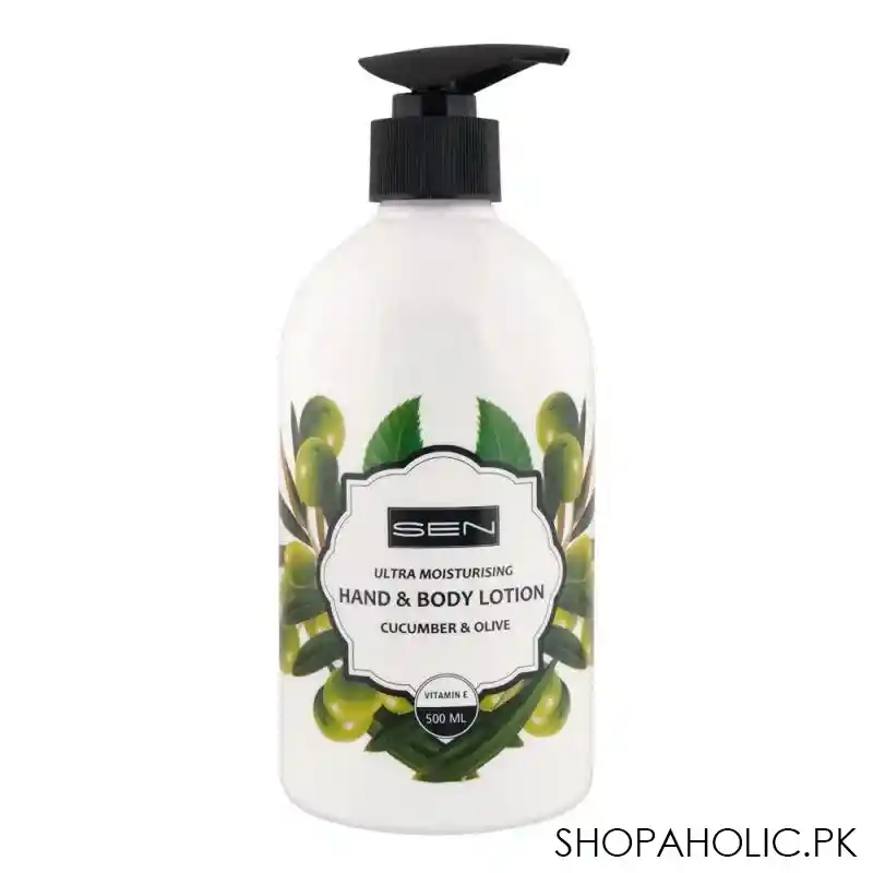 sen ultra moisturising cucumber & olive hand & body lotion, 500ml main image