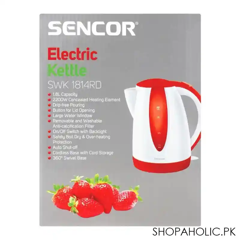 sencor electric kettle, 1.8l, 2200w, swk 1814rd image4