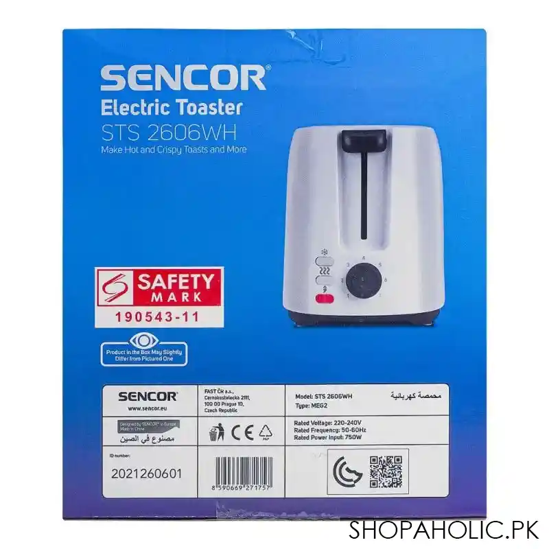 sencor electric toaster, sts 2606wh, 3 functions/7 browning levels, crumb tray for easy cleaning, 750w image5