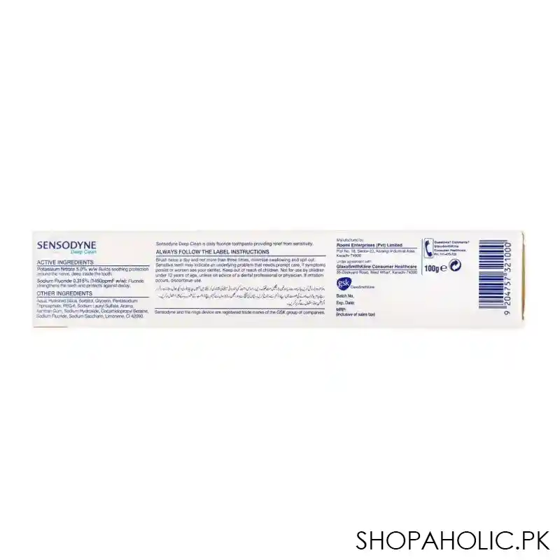 sensodyne deep clean toothpaste, 100g image5