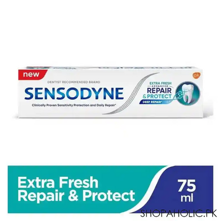 sensodyne extra fresh advanced repair & protect toothpaste, 75ml main image