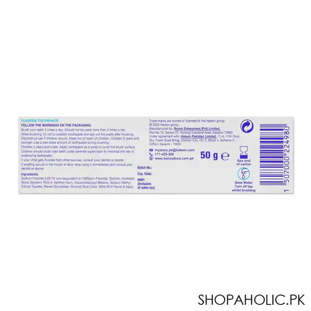 Sensodyne For Kids 3-5 Years, Mild Mint Toothpaste, 50g - Image 3
