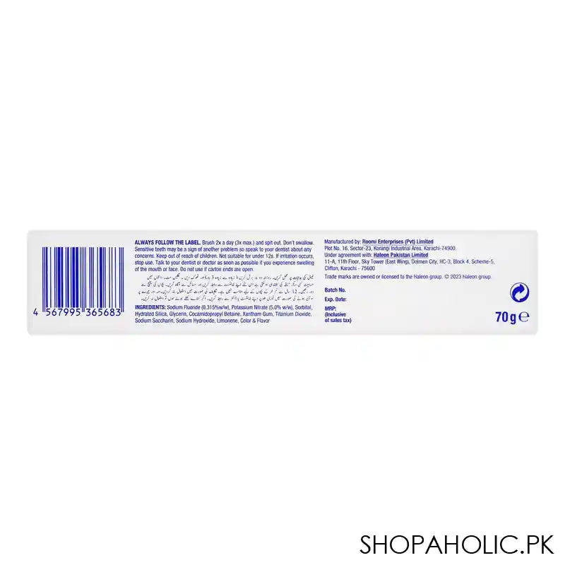Sensodyne Original Toothpaste, 70g - Image 2