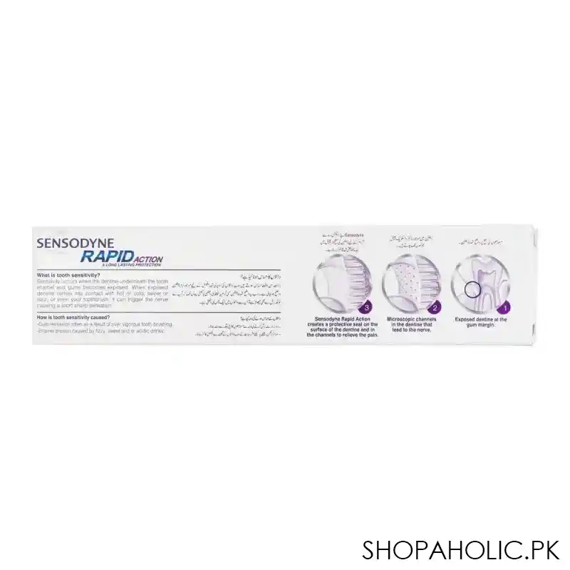 sensodyne rapid action long lasting protection toothpaste, 100g image3