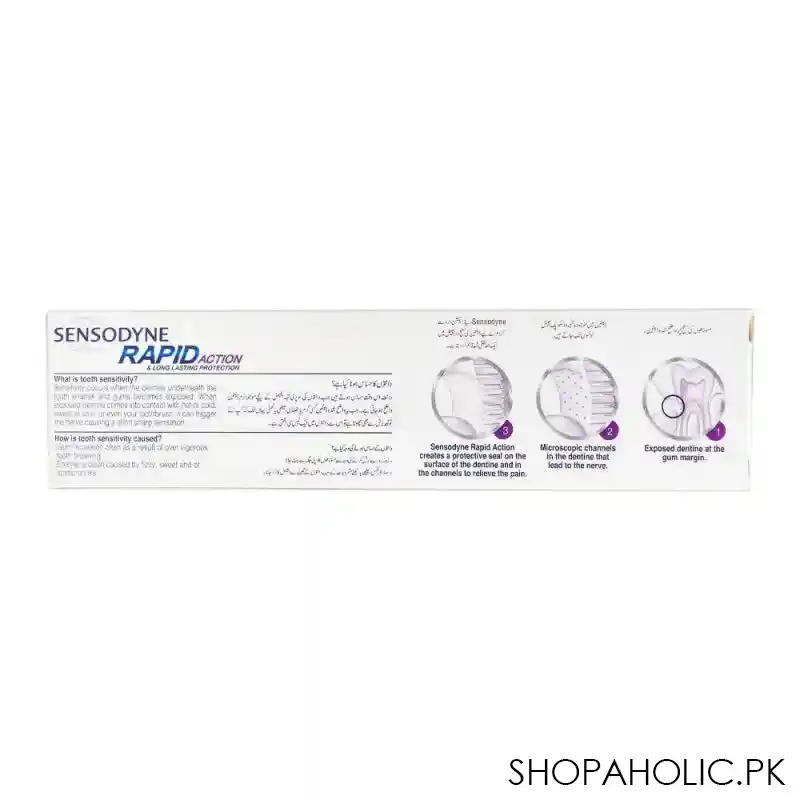 sensodyne rapid action long lasting protection toothpaste, 70g image3